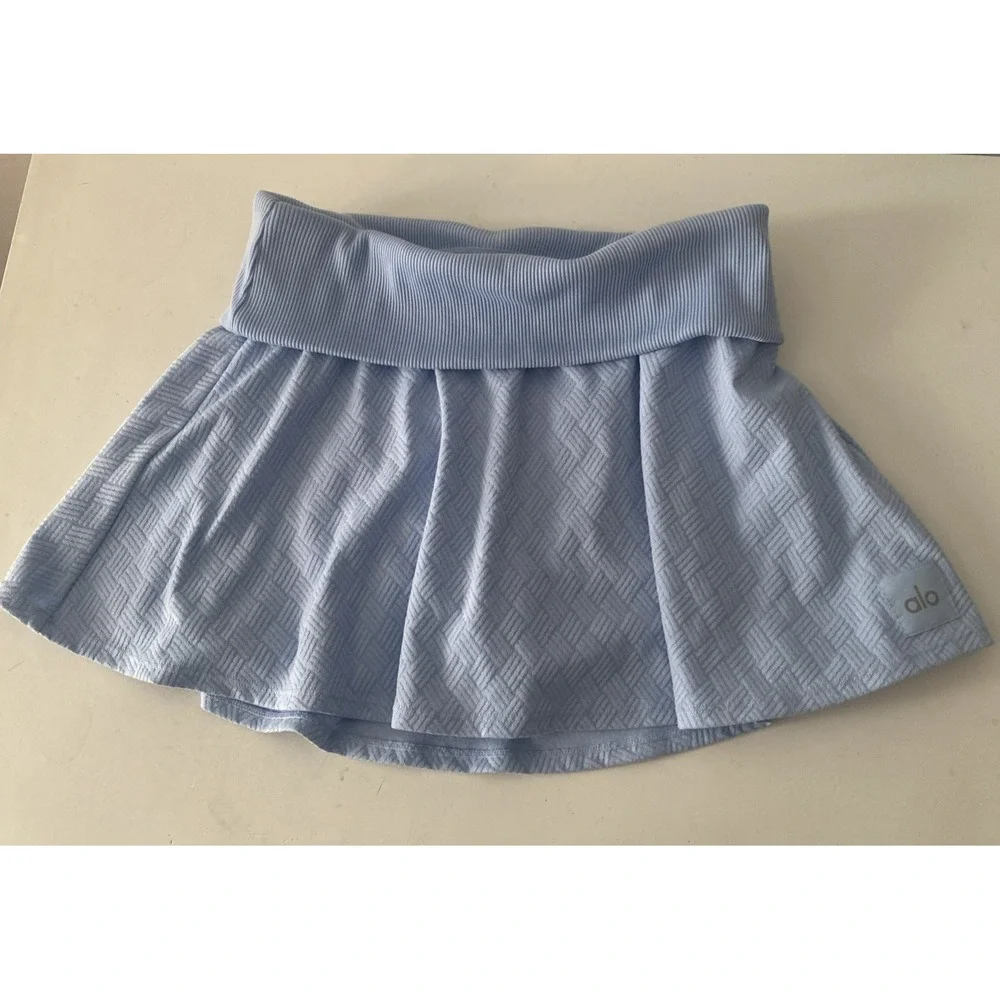 Alo Yoga Skort Womens Small Blue Athletic Built In Shorts Pockets Tennis Running
